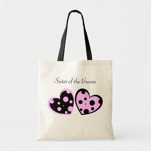 Rosa und schwarze Herz-Tasche Tragetasche (Vorne)