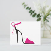 Rosa und schwarze High Heel Schuppe Postkarte (Stehend Vorderseite)