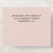 Rosa und schwarze Hochzeit All-in-One-Einladung (Rückseite)