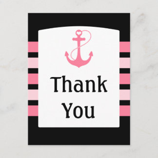 Rosa und schwarze Hochzeit danken Ihnen Dankeskarte