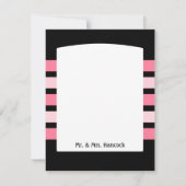 Rosa und schwarze Hochzeit danken Ihnen Dankeskarte (Rückseite)