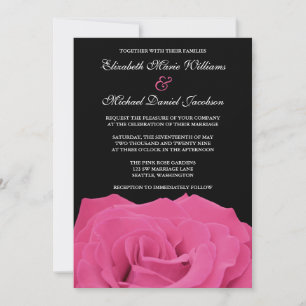 Rosa und Schwarze Hochzeit Einladung