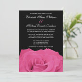 Rosa und Schwarze Hochzeit Einladung (Stehend Vorderseite)
