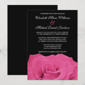 Rosa und Schwarze Hochzeit Einladung (Vorne/Hinten)