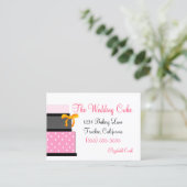 Rosa und schwarze Hochzeitstorte-Bäckerei Visitenkarte (Stehend Vorderseite)