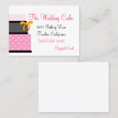 Rosa und schwarze Hochzeitstorte-Bäckerei Visitenkarte (Vorne/Hinten)