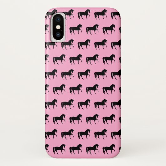 Rosa und schwarze Horse Case-Mate iPhone Hülle (Rückseite)