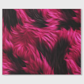 Rosa und schwarze Imitate, ungewöhnliche Pelzstruk Geschenkpapier (Flach)
