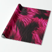Rosa und schwarze Imitate, ungewöhnliche Pelzstruk Geschenkpapier (Ungerollt)