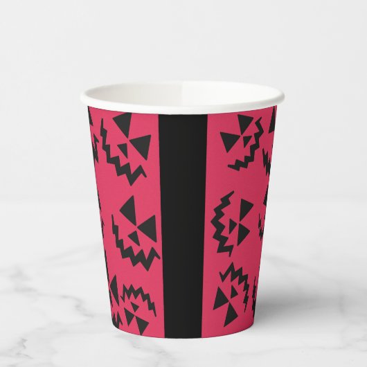 Rosa und schwarze Jack- oder Landebahnen Pappbecher (Links)