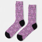 Rosa und schwarze Kaleidoskopsocken Socken (Linkes Detail)