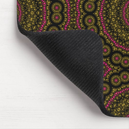Rosa und schwarze Kaleidskop Mousepad (Ecke)