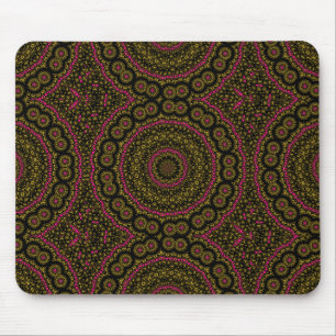 Rosa und schwarze Kaleidskop Mousepad