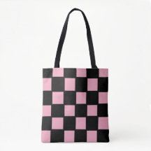 Rosa und schwarze Karo-Tasche