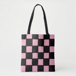 Rosa und schwarze Karo-Tasche Tasche