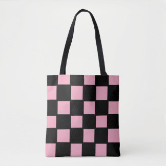 Rosa und schwarze Karo-Tasche Tasche
