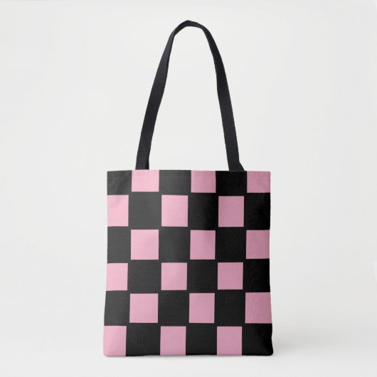 Rosa und schwarze Karo-Tasche Tasche (Vorderseite)