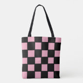 Rosa und schwarze Karo-Tasche Tasche (Rückseite)