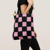 Rosa und schwarze Karo-Tasche Tasche (Von Nahem)