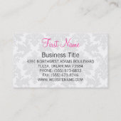 Rosa und schwarze Karte mit Damast (Rückseite)