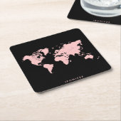 Rosa und Schwarze Karte Rechteckiger Pappuntersetzer (angewinkelt)