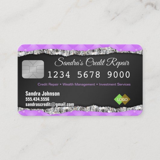Rosa und schwarze Kreditkarte Diamantenkarte Visitenkarte (Vorderseite)