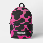 Rosa und Schwarze Kuh Monogramm Bedruckter Rucksack (Vorderseite)