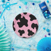 Rosa und schwarze Kuh Western Cowgirl Party Pappteller (Party)