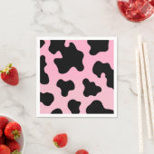 Rosa und schwarze Kuh Western Cowgirl Party Serviette (Beispiel)