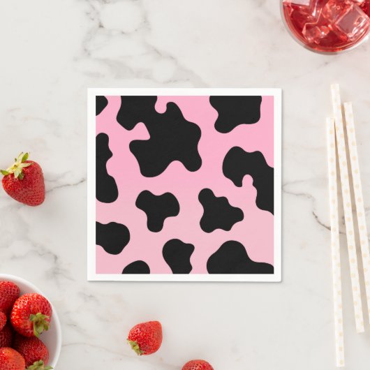 Rosa und schwarze Kuh Western Cowgirl Party Serviette (Beispiel)