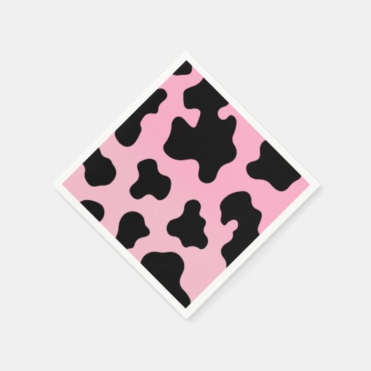 Rosa und schwarze Kuh Western Cowgirl Party Serviette (Ecke)