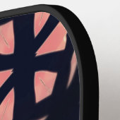 Rosa und schwarze Kunst Kaleidoskopmuster Pickleball Schläger (Linke Seite)