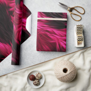 Rosa und schwarze Kunstmonsterfelltextur Geschenkpapier