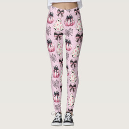 Rosa und schwarze Kürbis, Gastgeber Halloween Legg Leggings