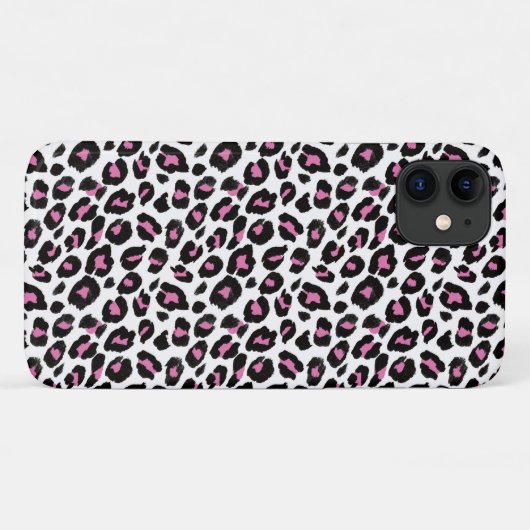 Rosa und schwarze Leoparden Case-Mate iPhone Hülle (Rückseite (Horizontal))