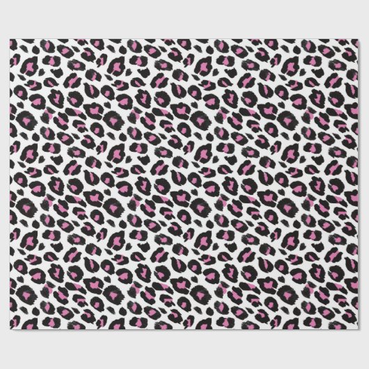 rosa und schwarze Leoparden Geschenkpapier (Flach)