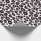 rosa und schwarze Leoparden Geschenkpapier (Ecke)