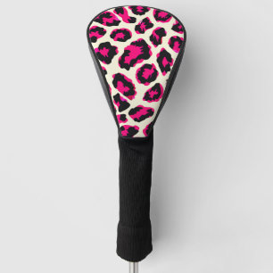 Rosa und schwarze Leoparden Golf Headcover