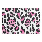 Rosa und schwarze Leoparden-Spots - Tierdrucke Kissenbezug (Rückseite)