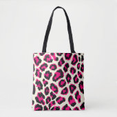 Rosa und schwarze Leoparden Tasche (Vorderseite)