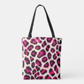 Rosa und schwarze Leoparden Tasche (Rückseite)