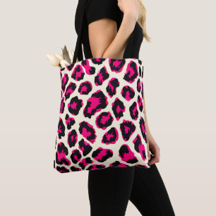 Rosa und schwarze Leoparden Tasche