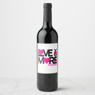 Rosa und schwarze Liebe Mehr Weinetikett