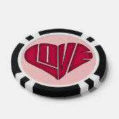 Rosa und schwarze LIEBE Personalisierter Couple Po Pokerchips (Einzeln)