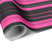 Rosa und schwarze Linien Geschenkpapier (Rolleneckpunkt)