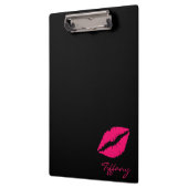 Rosa und schwarze Lipstick Klemmbrett (Links)