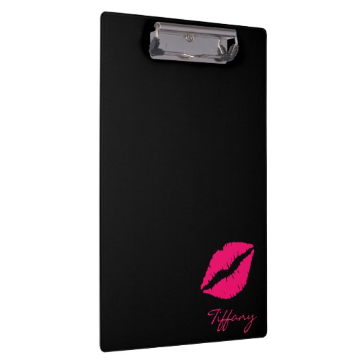 Rosa und schwarze Lipstick Klemmbrett (Rechts)