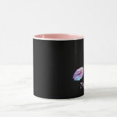 Rosa und schwarze Lipstick Tasse (Zentrum)