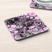 Rosa und schwarze Marmorflöte Kunstwerke Moderne K Getränkeuntersetzer (Linke Seite)