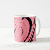 Rosa und schwarze Marmortextur. Handgemalt Kaffeetasse (VorderseiteRechts)